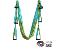 Conjunto de rede para ioga, balanço aéreo para ioga de 2,5 m com 6 alças, acessório e bolsa, alça para alongamento de pernas para fitness Zeuxo