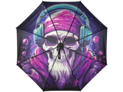 Viagem Automática Chuva Guarda Roxa Música Caveira DJ
