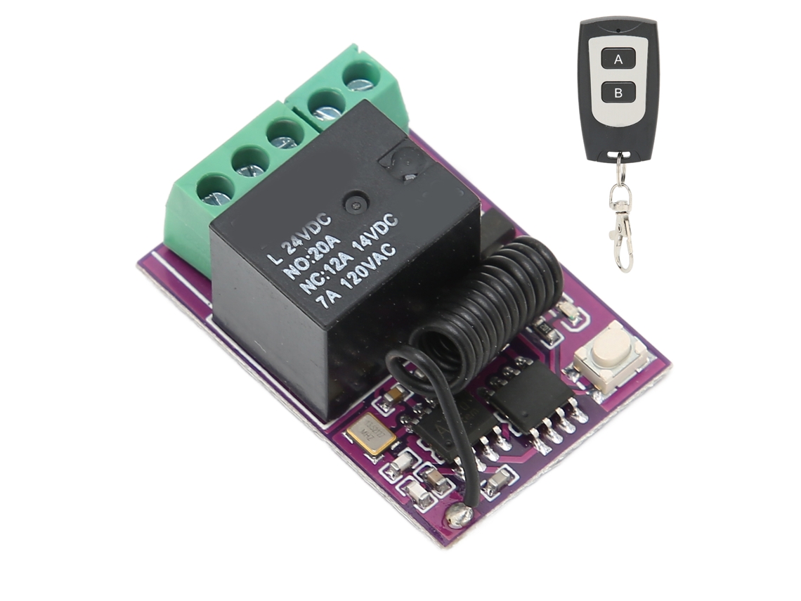 Interruptor De Relé Com Controle Remoto Sem Fio 20a Módulo Mini Para Equipamentos Elétricos 24v