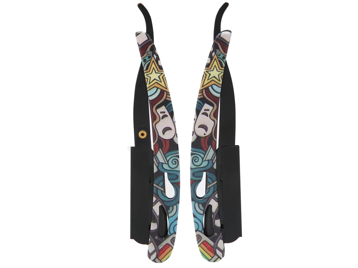 2026 navaja Recta de Acero Inoxidable Plegable Retro para Barbear, Navaja de Afeitar Masculina