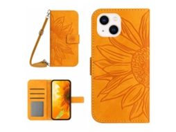 Capa Pega Para Iphone 15 Pele Sintética Amarelo