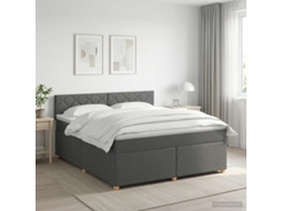 Vidaxl Cama Box Spring Com Colchão Cinzento-escuro 160 X 200 Cm Tecido