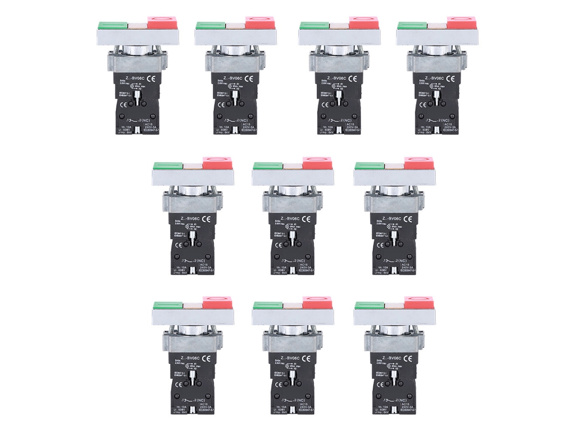 Interruptores De Botão Berm Bem38-xb2-11gdr 220v 10pcs