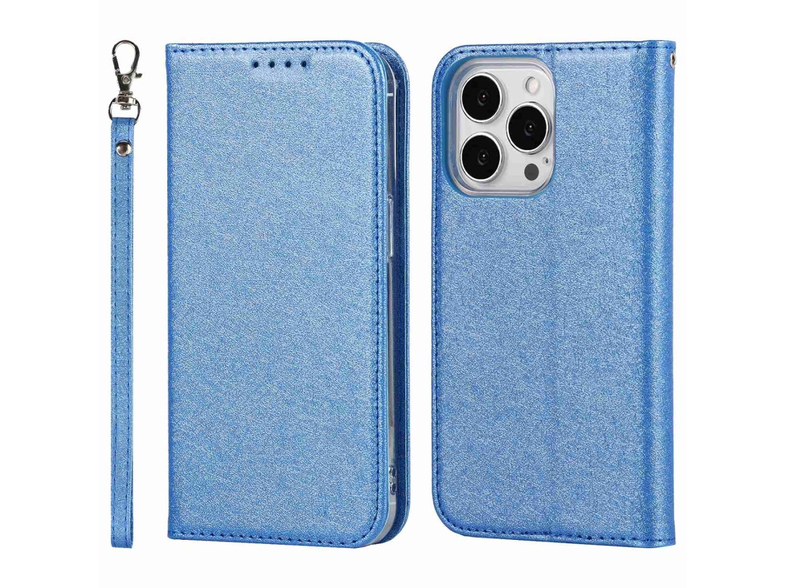 Capa Para Iphone 15 Pro Max Pele Sintética Anti-riscos Azul