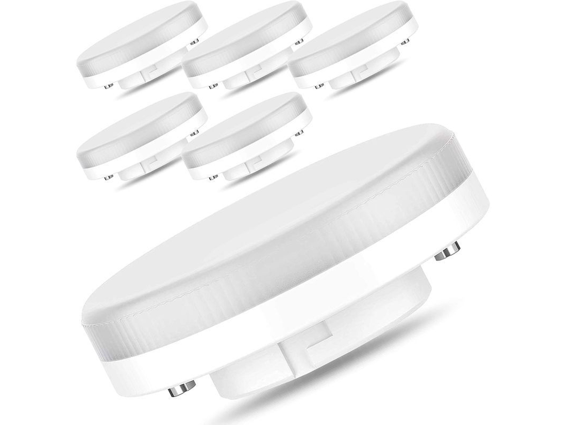 Lâmpada Led Gx53 7w 400lm, Substitui 50w Incandescente, Branco Natural 4000k, Não Regulável, 220-240v, Pacote De 6 classe Energética A+