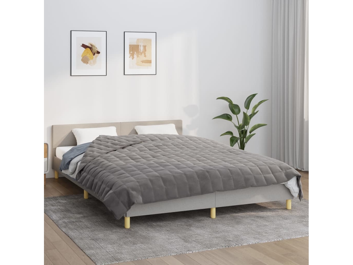 Vidaxl Manta Pesada 13 Kg 200x230 Cm Tecido Cinzento