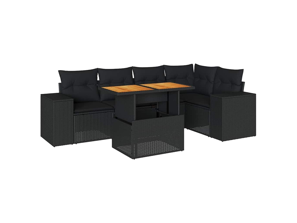 Garden Sofa Set, Garden Sofa Sets Vidaxl Preto Rattan / Vime (n/a)