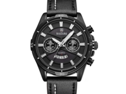 Reloj Hombre Bagari Luminous Quartz 3atm Resistente Al Agua Correa Cuero Pu Negro