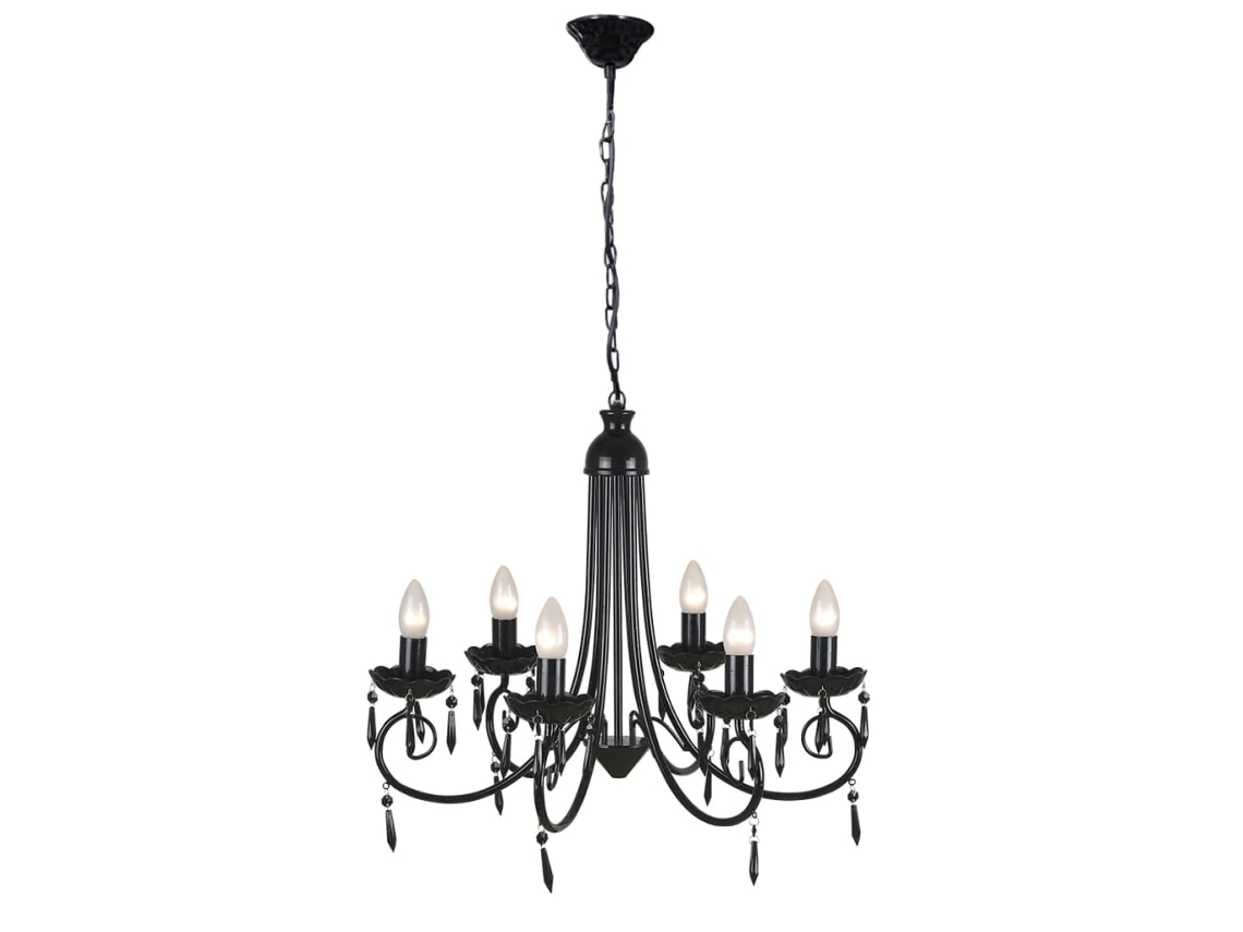 Chandelier, Chandelier Vidaxl Preto Metal (55.5 X 46 Cm)