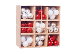 Laxiscreed Pack De 99 Bolas De Natal Vermelhas E Prateadas Para Decoração Festiva De Natal