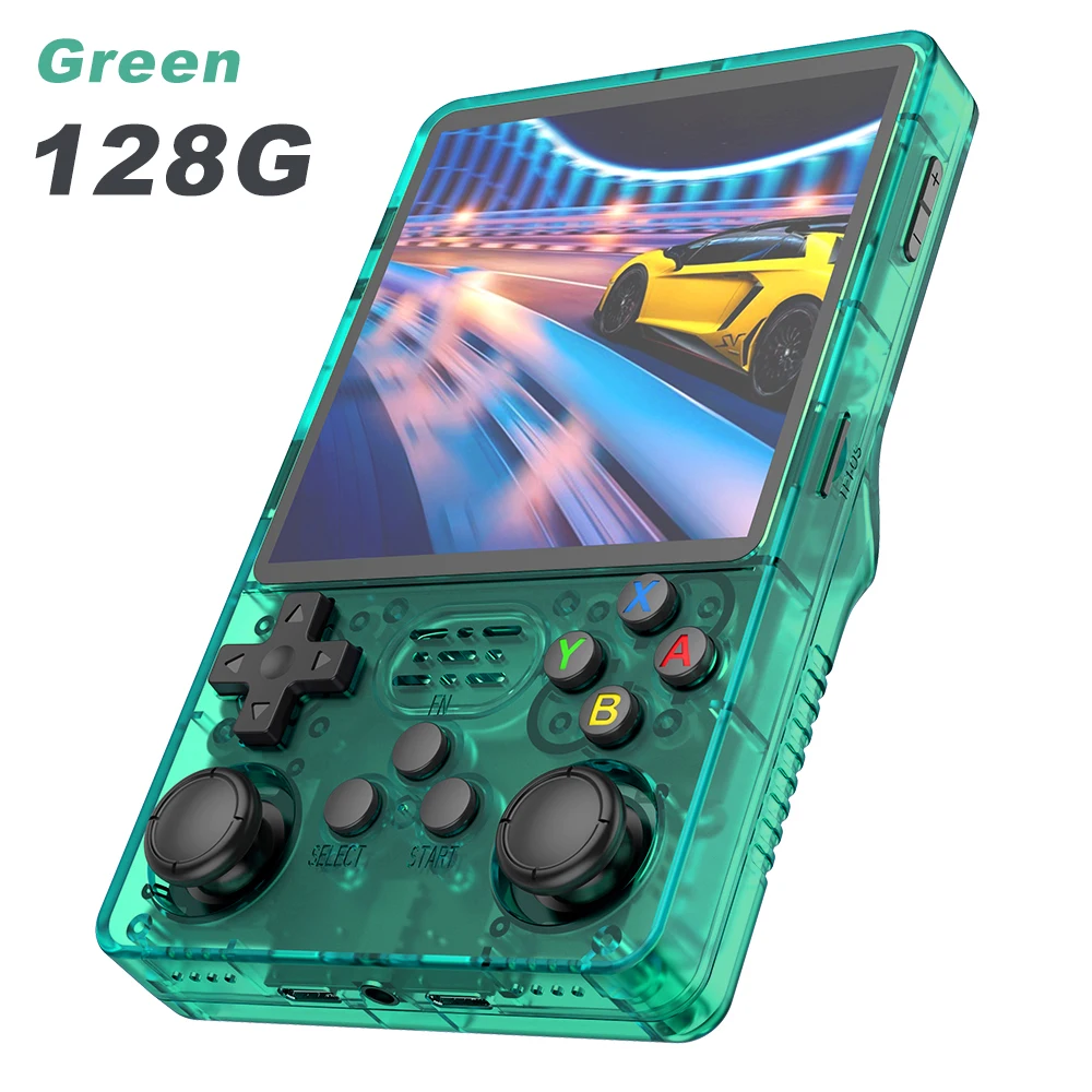Consola de Juegos Retro Green 128g4"ips B R36s Sistema Linux de 64 Bits Rk3326 Portátil Arkos 2.0 R36splus MUDG