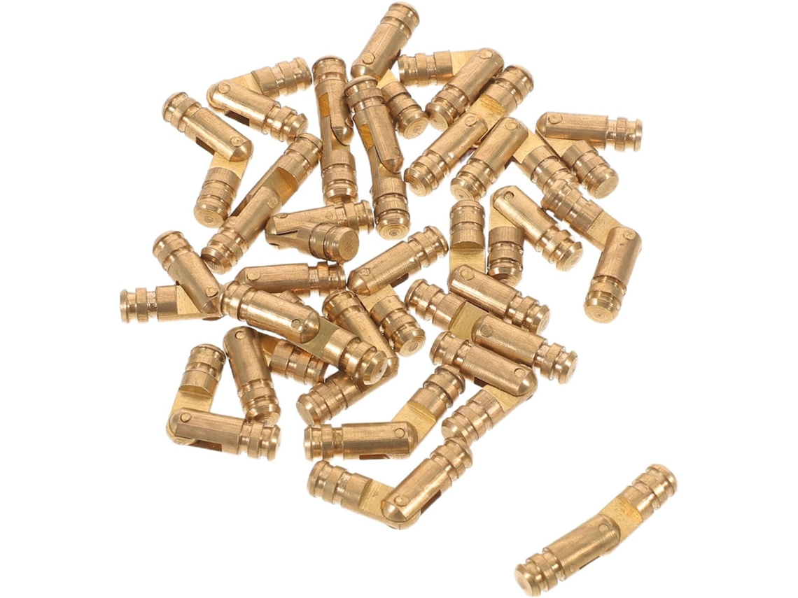25 Dobradiças De Latão Tipo Cilindro 4x20mm Com Encaixe Oculto Para Caixas Joias E Armários Madeira