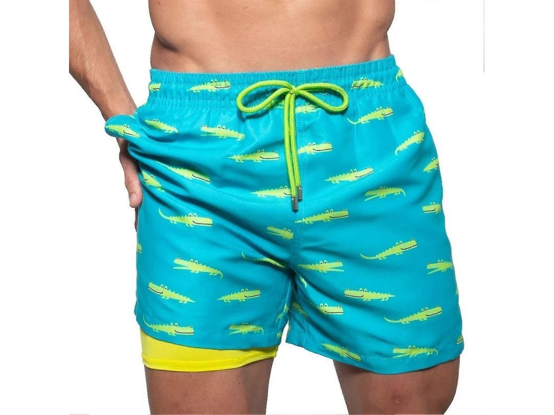 Calções De Praia Masculinos De Poliéster E Spandex Com Cintura Elástica E Bolsos De Drenagem, Rápido Secagem E Respirável 8