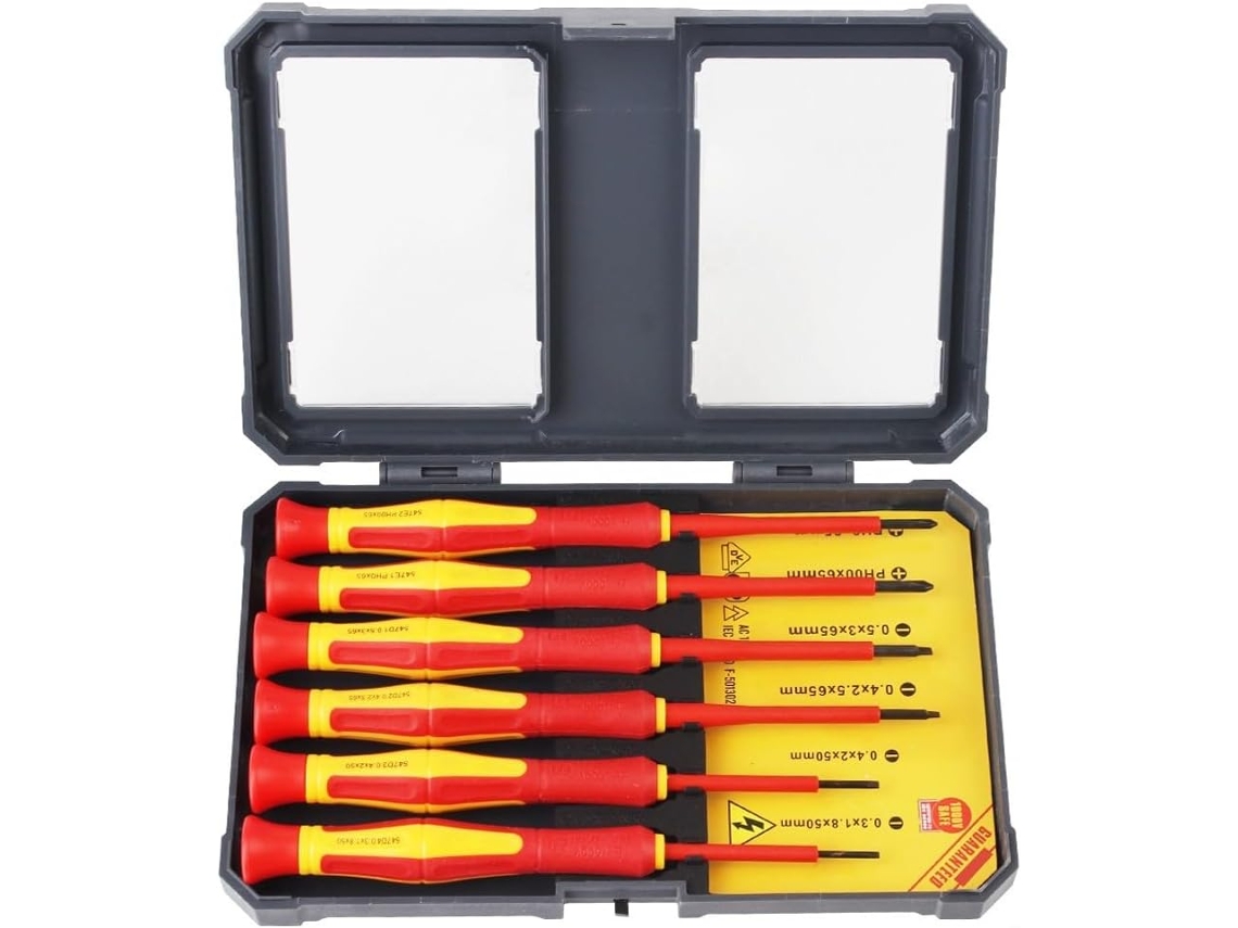 Conjunto De Chaves Fenda Isoladas 1000 V Com Ponta Magnética Para