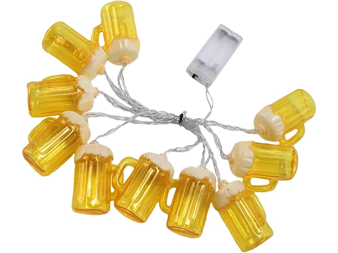 Cordão De Luzes 2 Metros, Com 10 Leds Amarelos, Design Flexível E