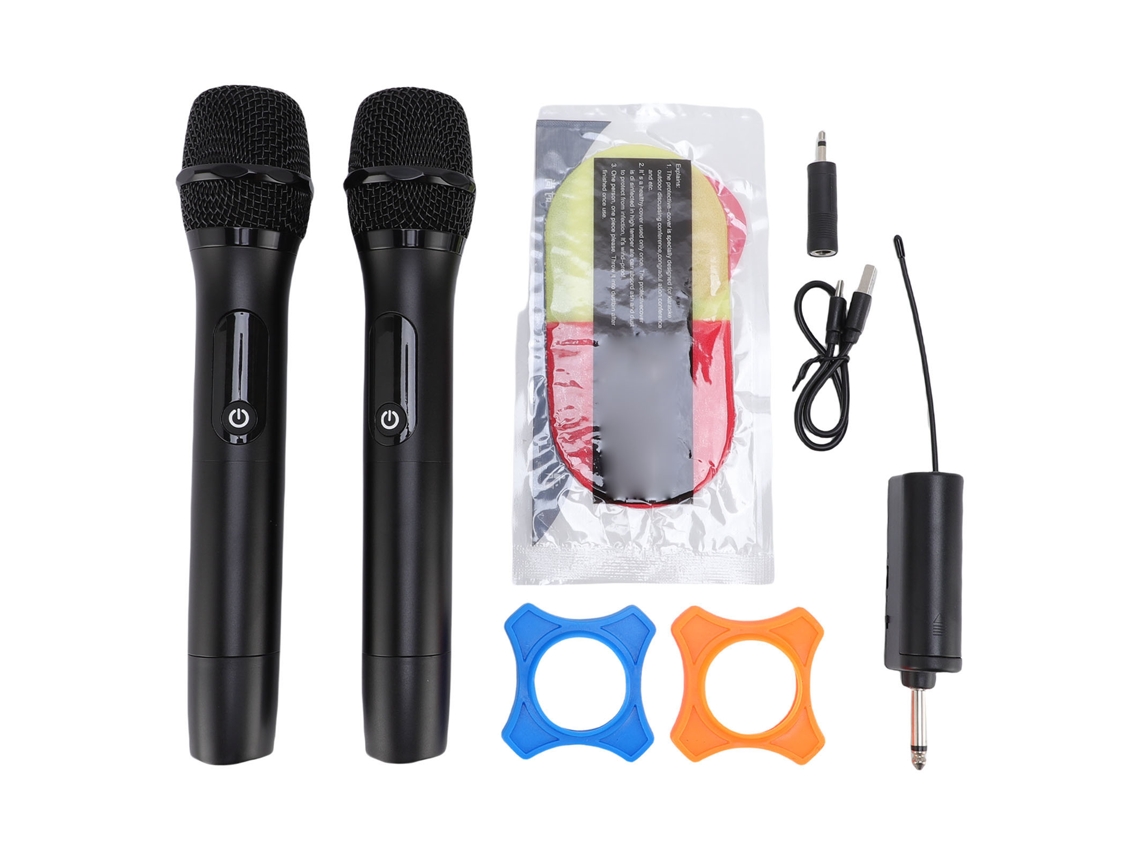 Microfone sem fio FM para dois EOOCOO, para KTV e ao ar livre