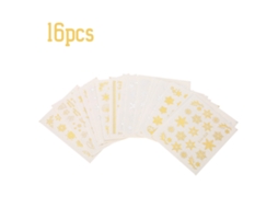 16pcs Adesivos De Arte De Unha De Natal Dourado E Prata Decorativos Para Manicure