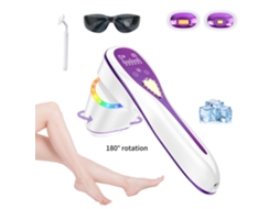 Depiladora Ipl 3 em 1 Resfriamento Safira, Cabeça Rotativa 180°, Sensor Infravermelho, Tratamento de Pele e Acne CHRONUS (roxo)