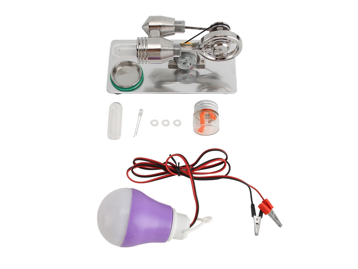 Kit de brinquedo educativo de motor Stirling, modelo de ciência, para experimentos, fácil de operar e silencioso.