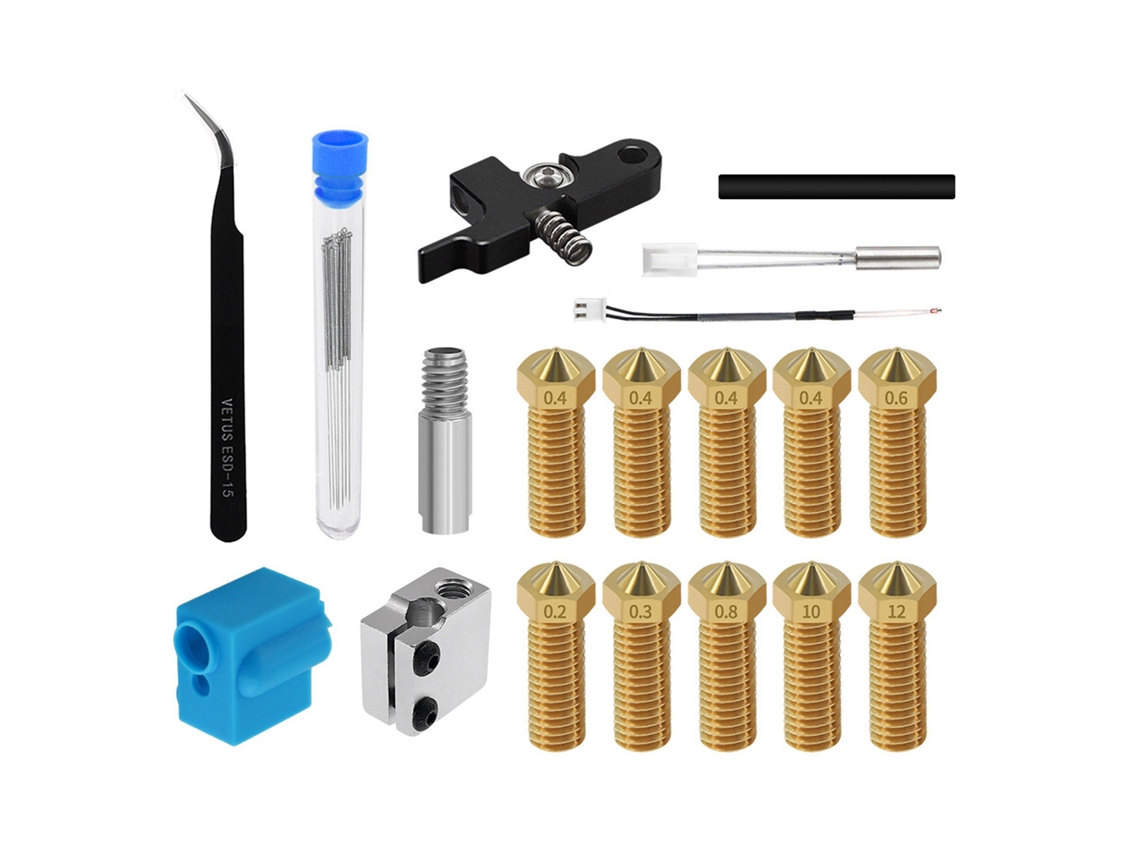 Kit Extruder Com Bicos Volcano, Mangueira Silicone, Bloco De Alumínio Para Impressora 3d Artillery Sidewinder X1 Genius