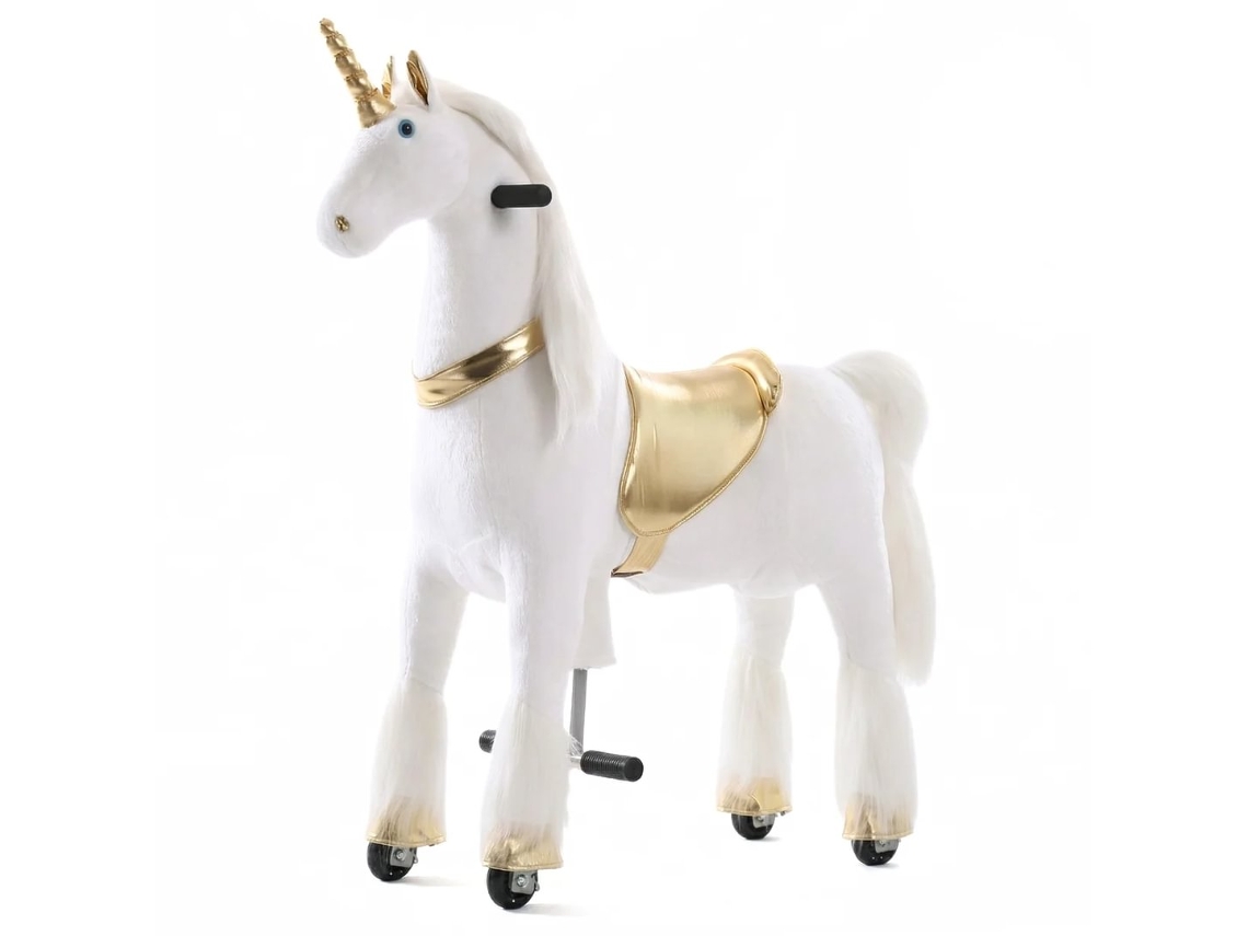 Unicórnio Mecânico Vrooomy Para Crianças L - 6 A 9 Anos - Cavalo De Sela - Ouro