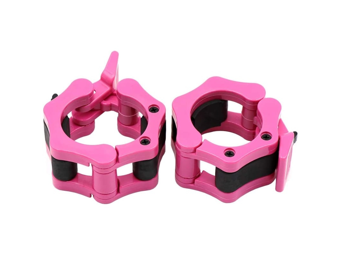 2-pack Grampos De Barra Olímpica 2 Pol Quick Release Locks Para Musculação Fitness Treinamento Rosa
