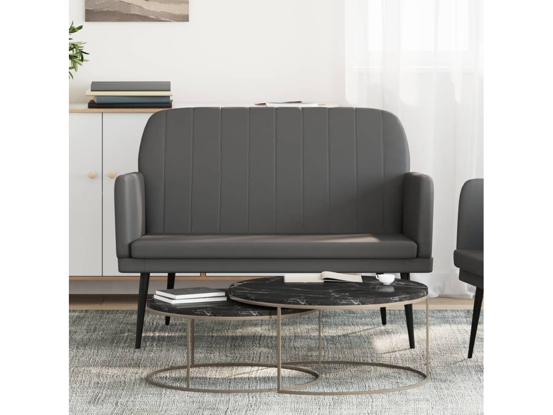 Vidaxl Banco 107x80x81 Cm Couro Artificial Cinzento