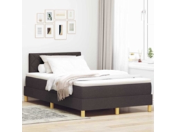 Vidaxl Cama Box Spring Led Marrom Escuro 120 X 200 Cm Tecido
