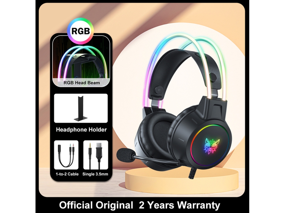 Onikuma X15 Pro Rgb Head Beam Gaming Auscultadores com MicroAuriculares 3.5Mm Durable Stereo Surround Rgb Switch