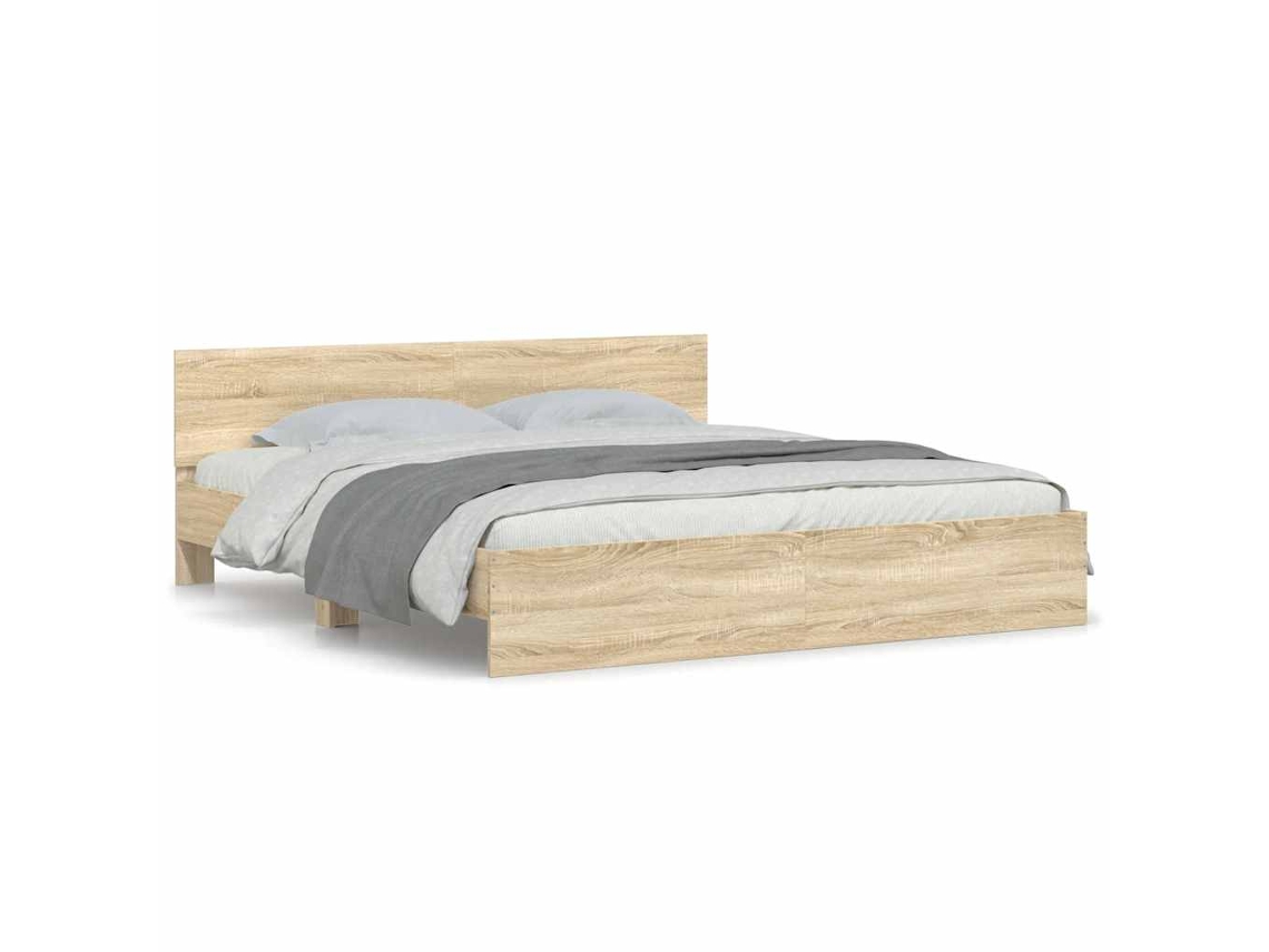 Bed Frame, Bed Frames Vidaxl Marrom Madeira Processada (180 X 200 Cm)