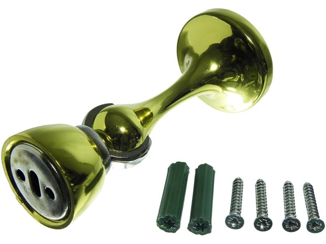Conjunto Completo De 3 Batentes De Porta Magnéticos Em Metal Com Acabamento Em Latão, Com Acessórios De Fixação.