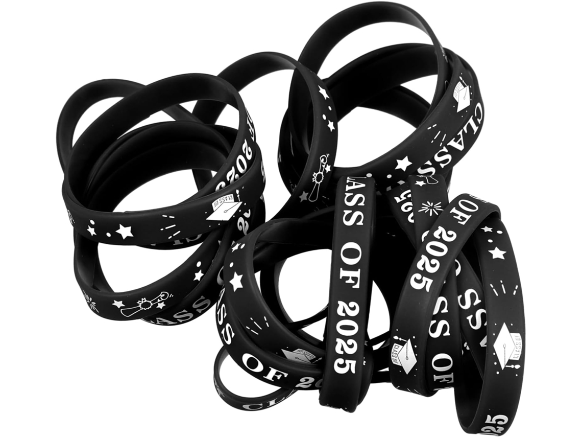 Conjunto de 24 pulseiras de silicone Artibetter para formatura, pulseiras decorativas para eventos femininos e femininos.