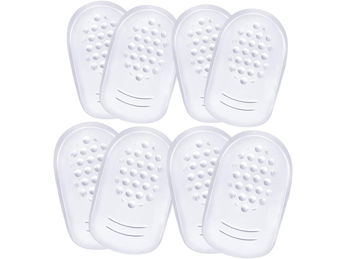 Palmilhas De Gel Para Calcanhar Em Sapatos Femininos, 4 Pares, Invisíveis, Antidesgaste E Antiderrapantes, Ideais Para