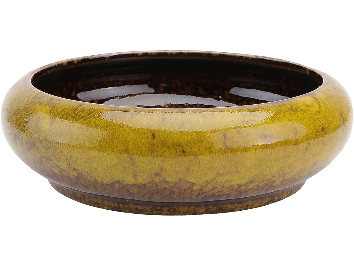 Vaso de Cerâmica para Hidroponia com Design Decorativo. Vaso Criativo para Escritório e Sala de Estar. Vaso Amarelo CHABERLU