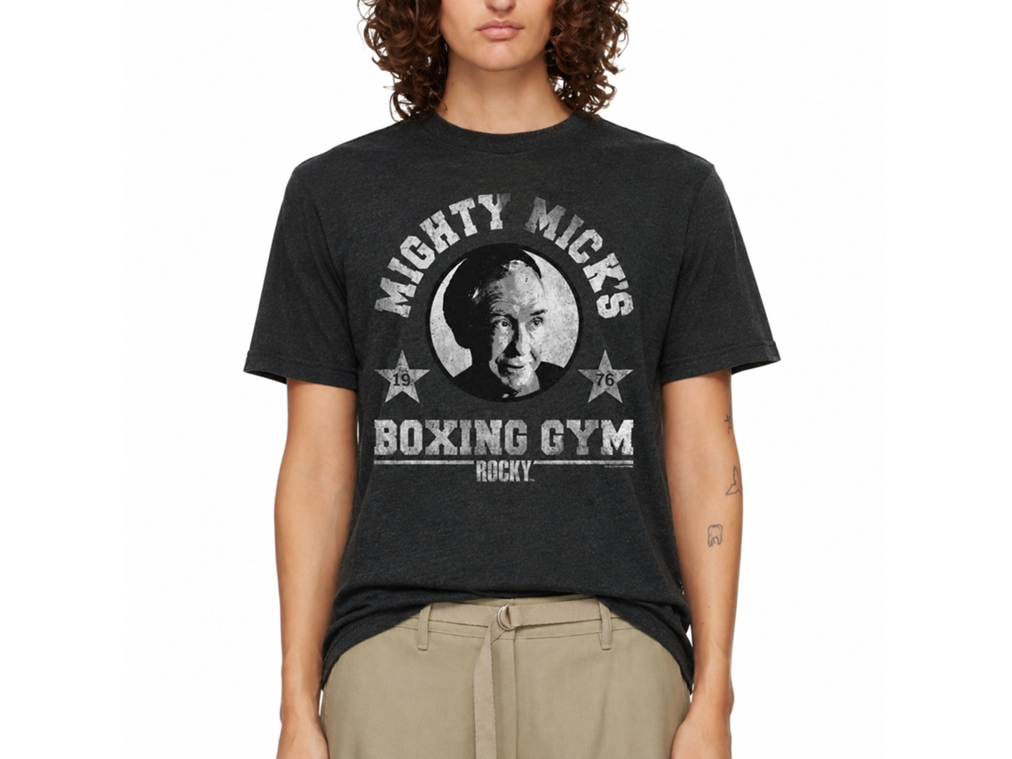 Rockinstone Rocky Movie Mighty Mick Heather Black Adult T-shirt Size:xxl
