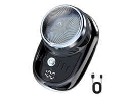 Barbeador Elétrico Masculino Bateria Display Usb Recarregável Mini Viagem Navalha Rotativa Portátil Cabelo Sem Fio