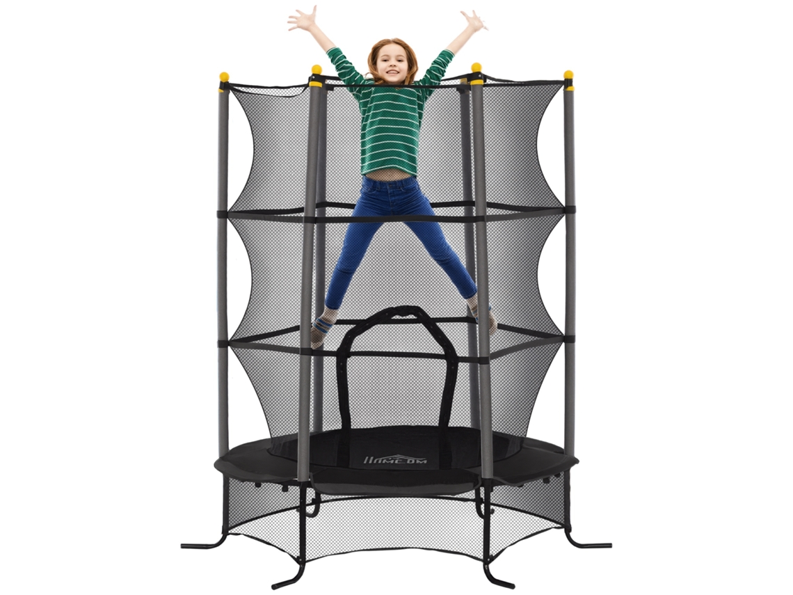 Cama Elástica Infantil Ø163 Cm Com Rede De Segurança Preta