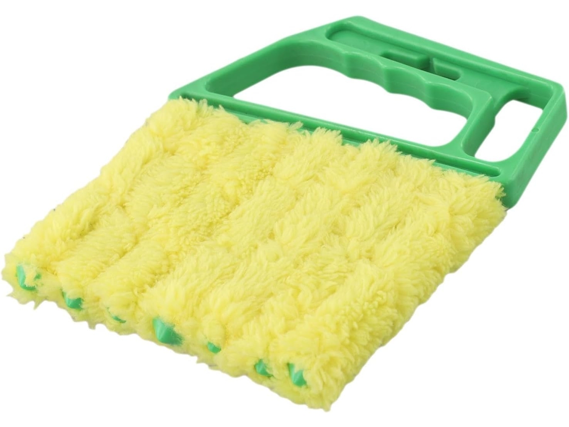 Escova De Limpeza Compacta Em Microfibra, Adequada Para Persianas Horizontais E Verticais, Fácil De Usar E Guardar Verde
