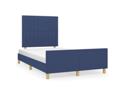 Bed Frame With Headboard, Bed Frames With Headboards Vidaxl Azul Tecido (120 X 190 Cm)