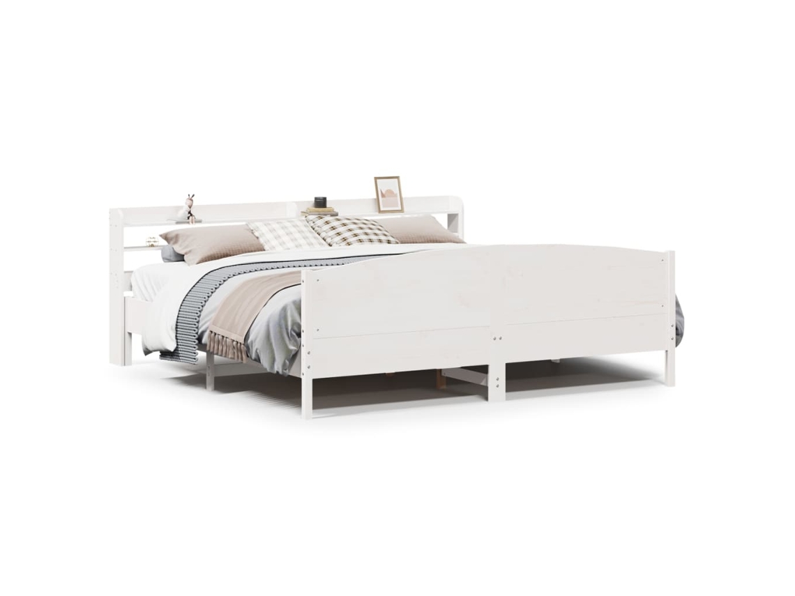 Bed Frame, Bed Frames Vidaxl Branco Madeira De Pinho (180 X 200 Cm)