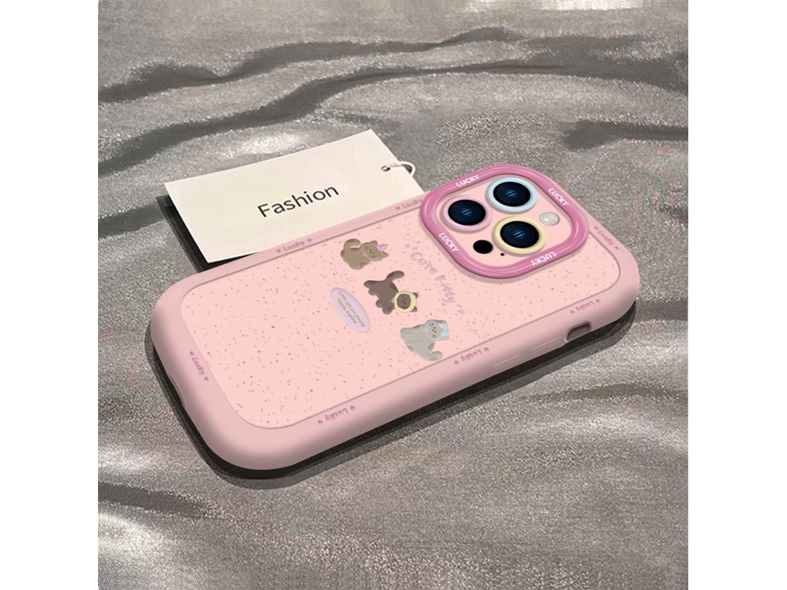 Capa Para Iphone 17 Air Com Estampa De Gatinhos Cor Café E Renda Simples.