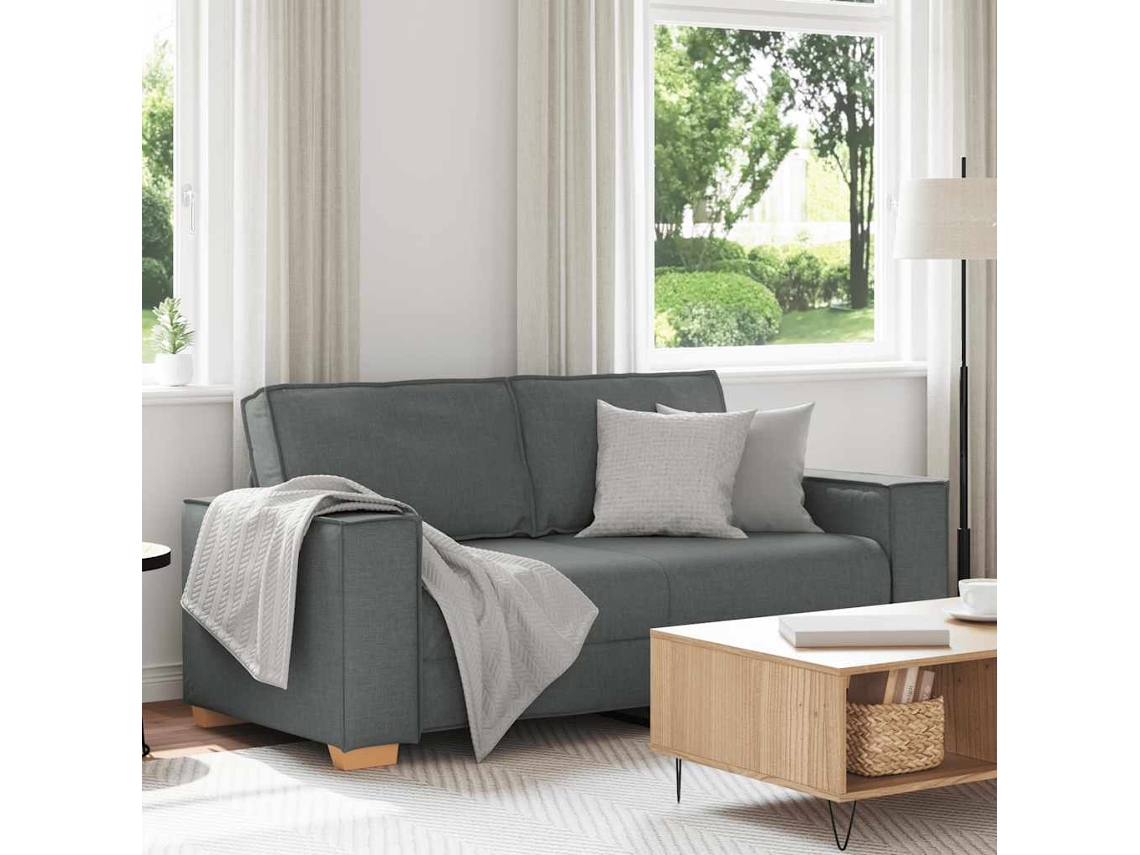 Vidaxl Sofá De 2 Lugares Cinza Escuro 180x78x84 Cm Tecido