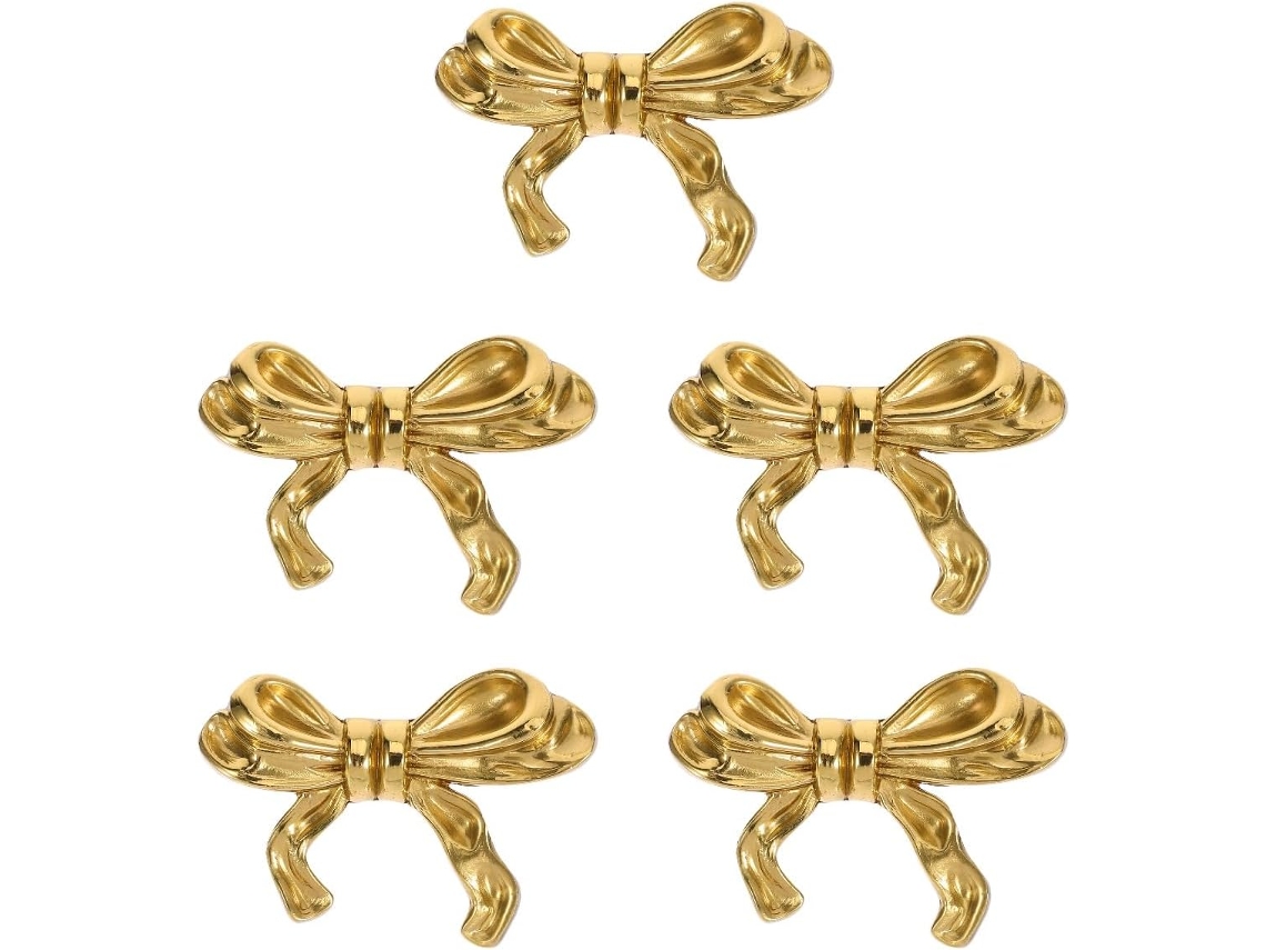 Doitool Conjunto De 5-puxadores Vintage Em Formato Laço Para Gavetas, Armários E Cômodas, Ideal Para Cozinhas E Armários