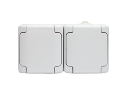 Tomada Dupla Impermeável Ip54 com Aba Ip54 Branco Bryza Kos