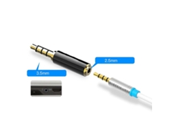 Adaptador de áudio estéreo 3,5 mm para 2,5 mm, conversor, plugue, fone AQUAFORGE