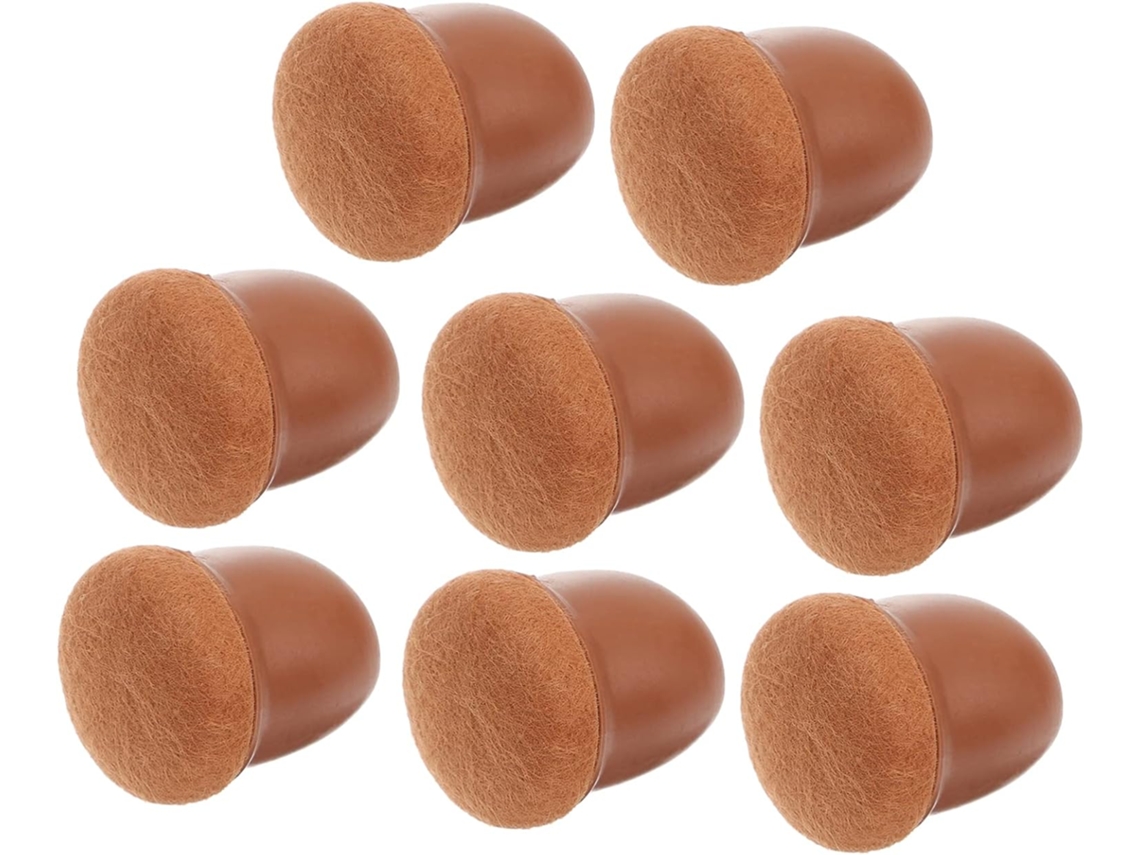 Protetores De Pés Cadeira Popetpop, Conjunto De 8 Peças Com Revestimento Feltro, Cor Marrom, Antiderrapantes, Para Pés