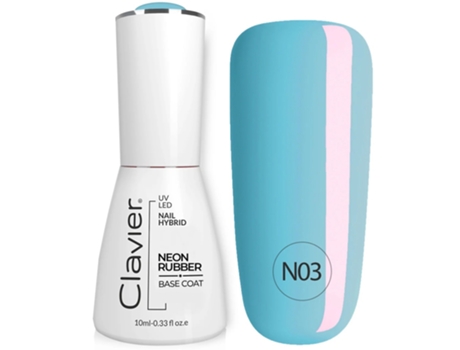 Luxury Neon Rubber Base Color Gel Polish N03 Blue Rainbow, 10ml Clavier