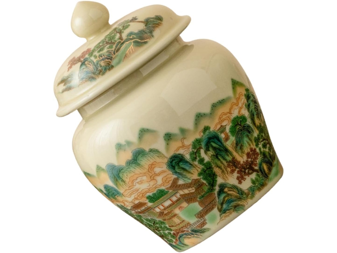 Recipiente De Cerâmica Ciieeo Com Design Vintage Retrô Para Chá A Granel, Com Tampa Hermética, 367ml, Ideal Para