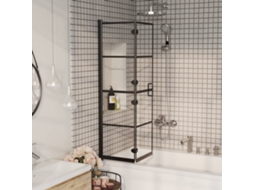 Vidaxl Divisória De Chuveiro Dobrável Esg 80x140 Cm Preto