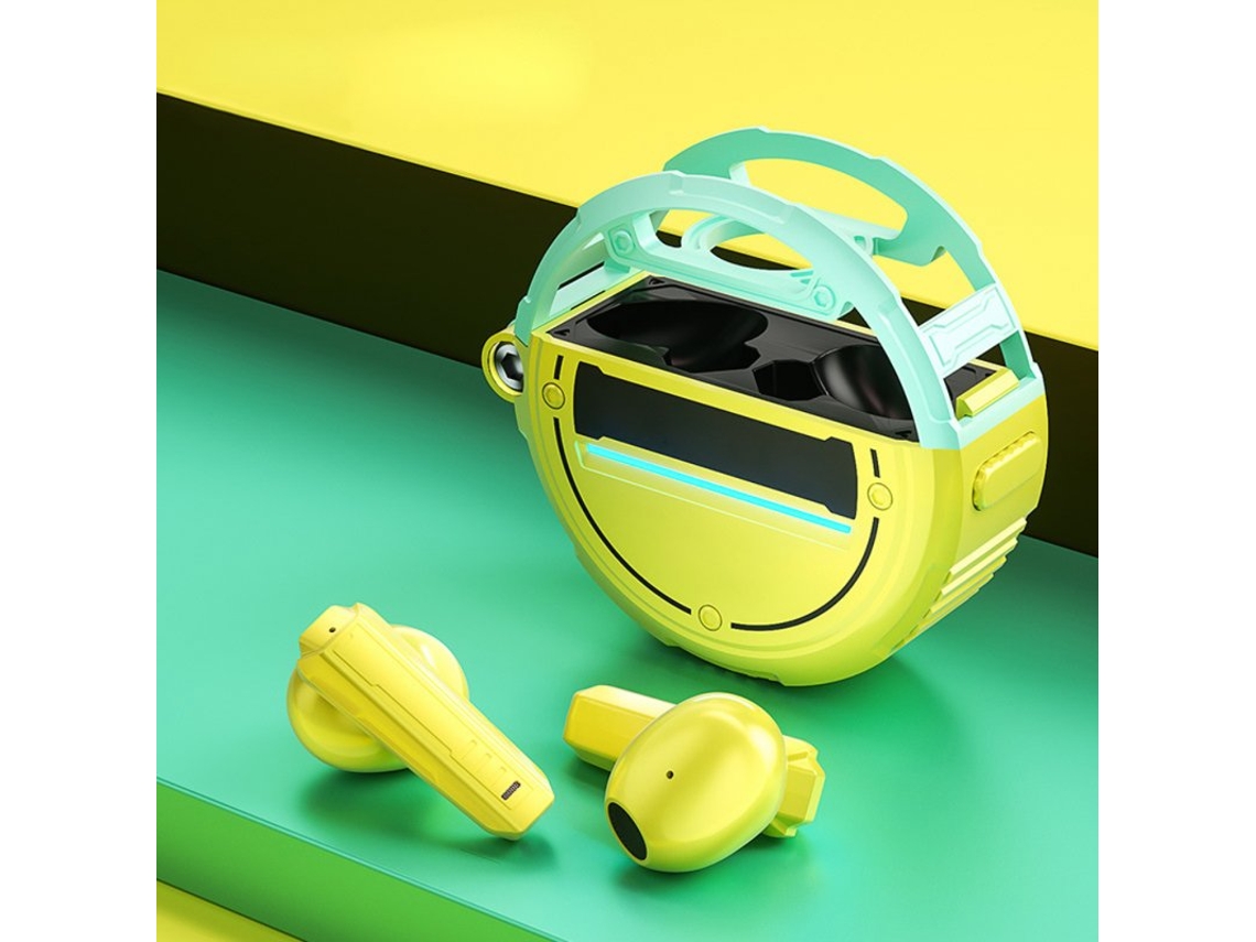 Auriculares Bluetooth True Wireless Gx-9 5.3 com Redução de Ruído Graves Música Jogo Amarelo